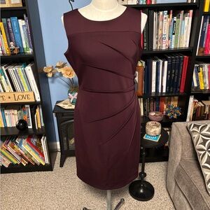 Calvin Klein Sleeveless Midi Dress in Rich Purple